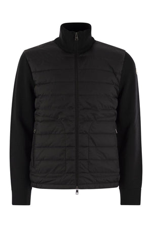 MONCLER Quilted Wool Blend Cardigan with Down Filling