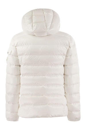 MONCLER Glossy Short Puffer Jacket with Removable Hood