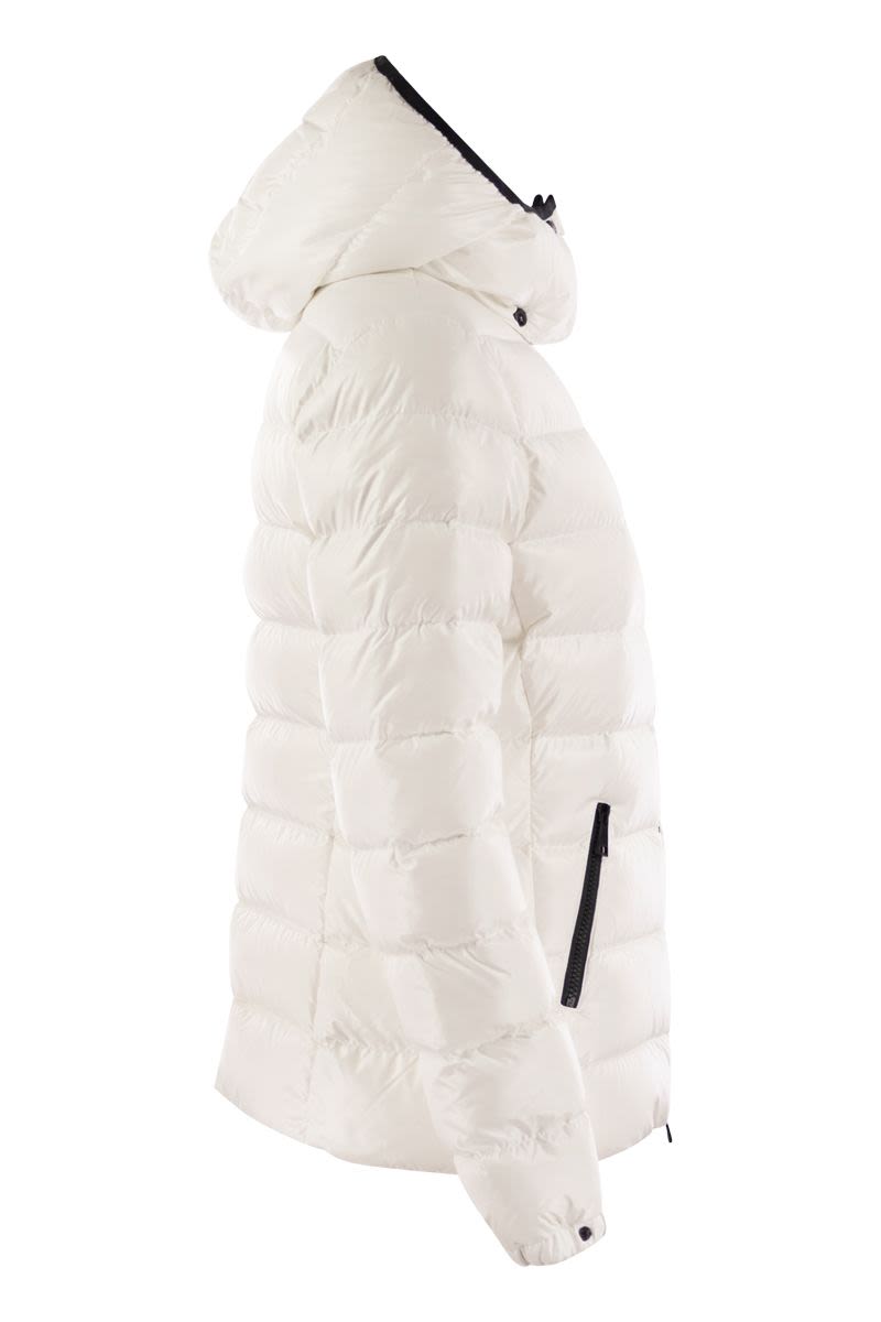 MONCLER Glossy Short Puffer Jacket with Removable Hood