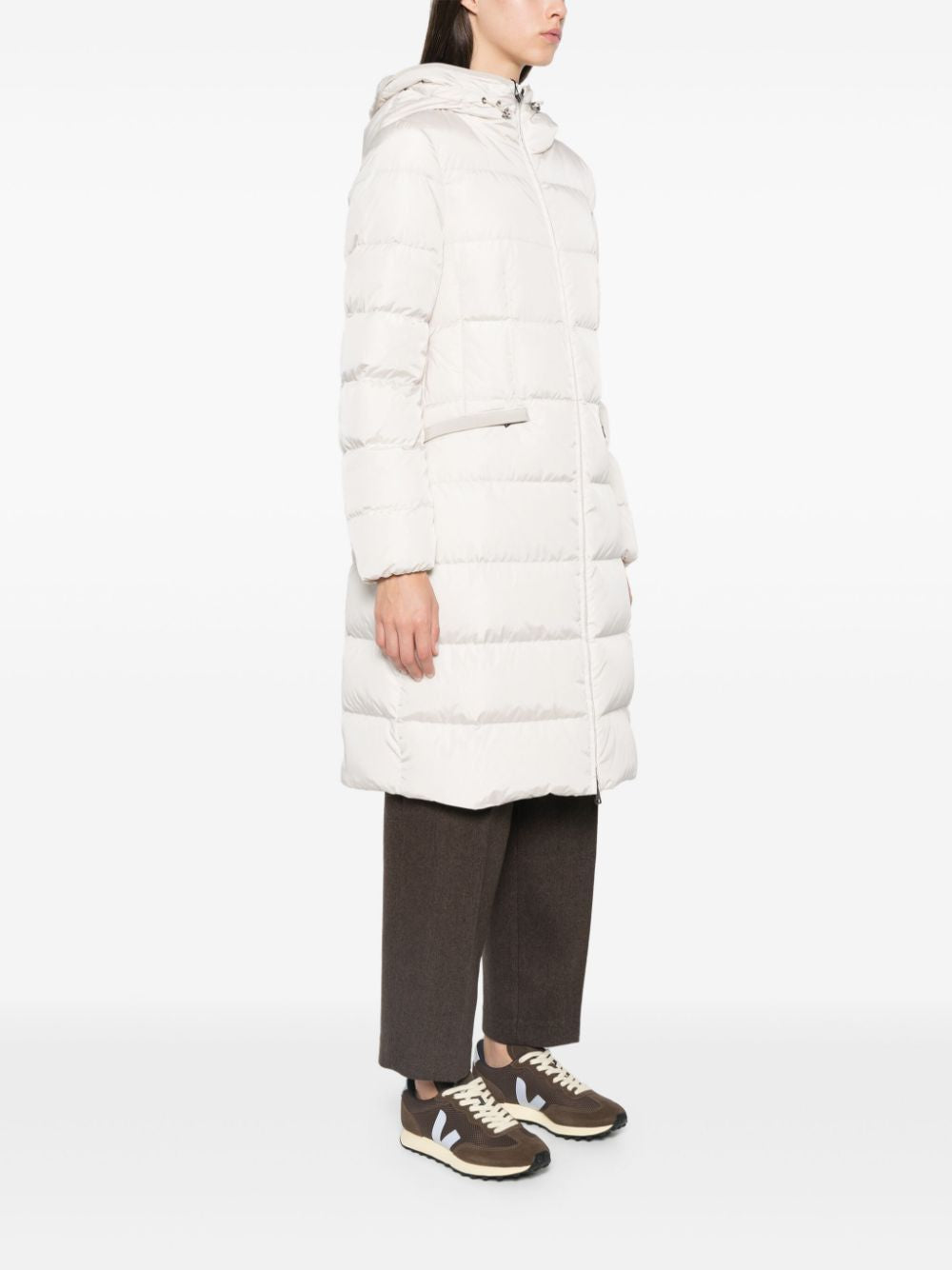 MONCLER Lightweight Beige Hooded Jacket for Women - Fall/Winter 2024