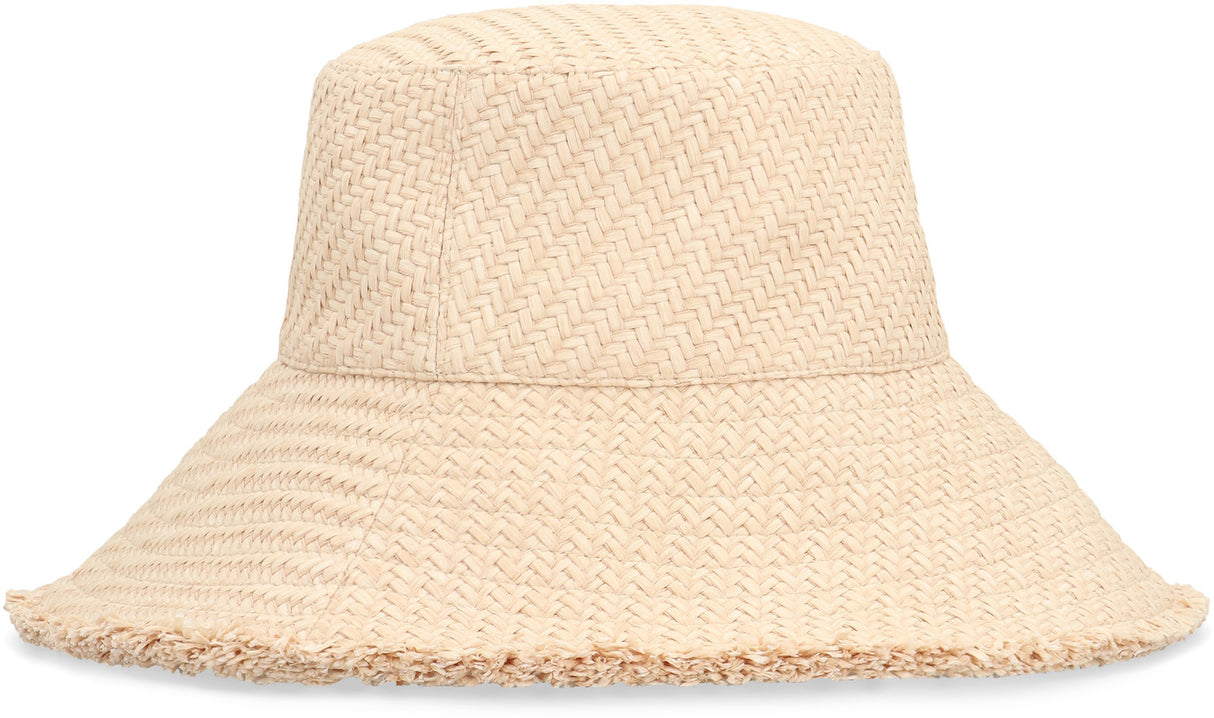 MONCLER Wide Brim Raffia Hat for Women