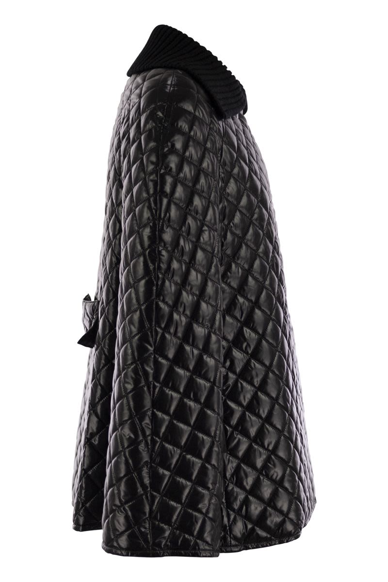 MONCLER Chic Padded Cape with Knit Collar