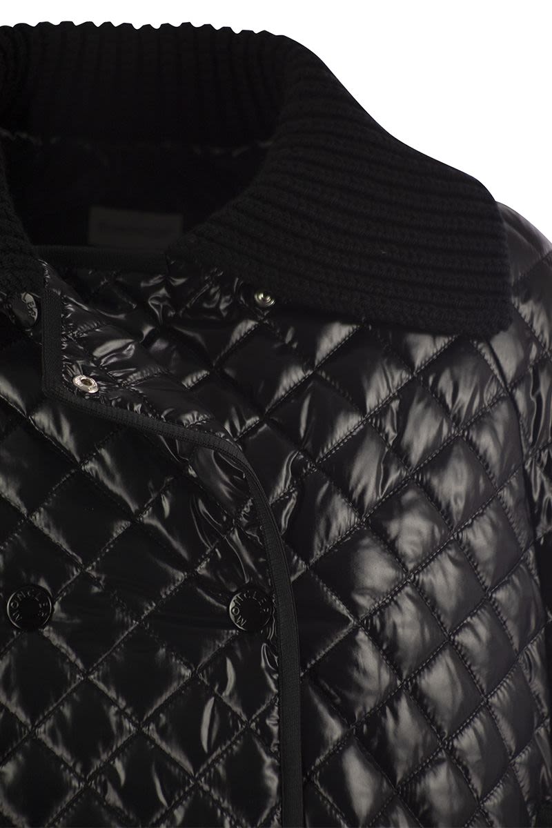 MONCLER Chic Padded Cape with Knit Collar