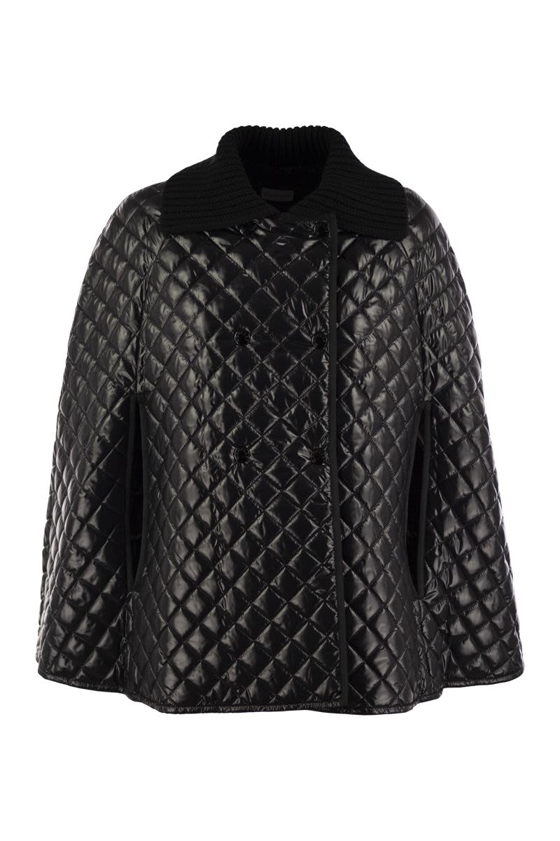 MONCLER Chic Padded Cape with Knit Collar