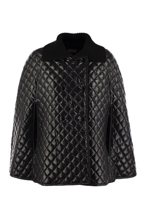 MONCLER Chic Padded Cape with Knit Collar