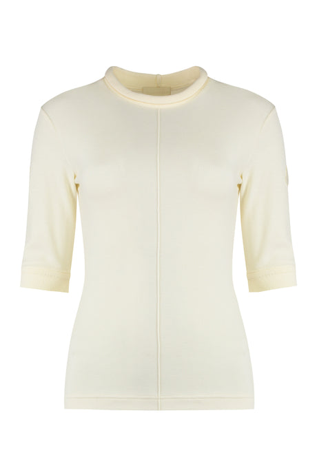 MONCLER Knit T-Shirt with Ribbed Edges for Women