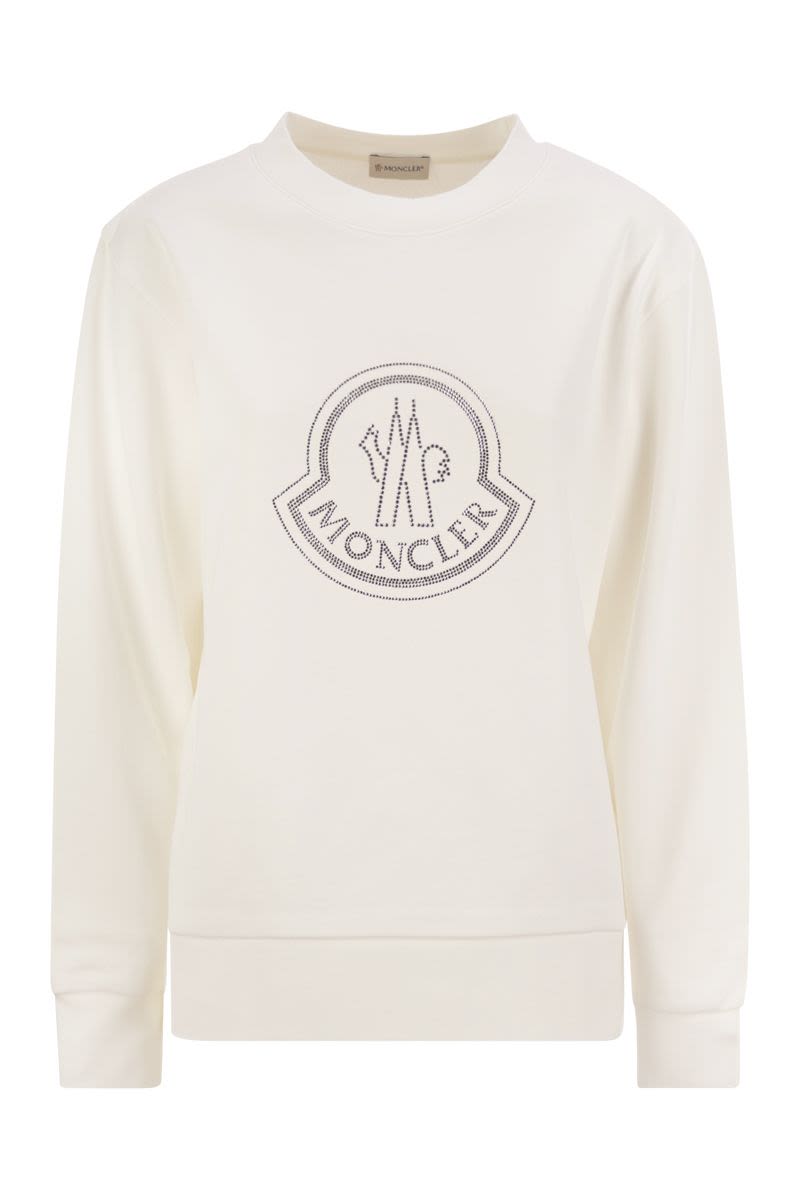 MONCLER LOGO SWEATSHIRT WITH CRYSTALS