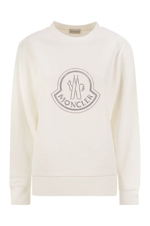 MONCLER LOGO SWEATSHIRT WITH CRYSTALS