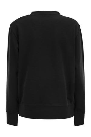 MONCLER LOGO SWEATSHIRT WITH CRYSTALS