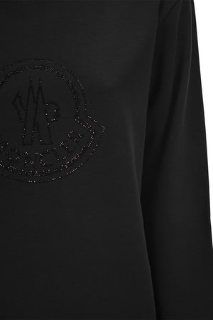 MONCLER LOGO SWEATSHIRT WITH CRYSTALS