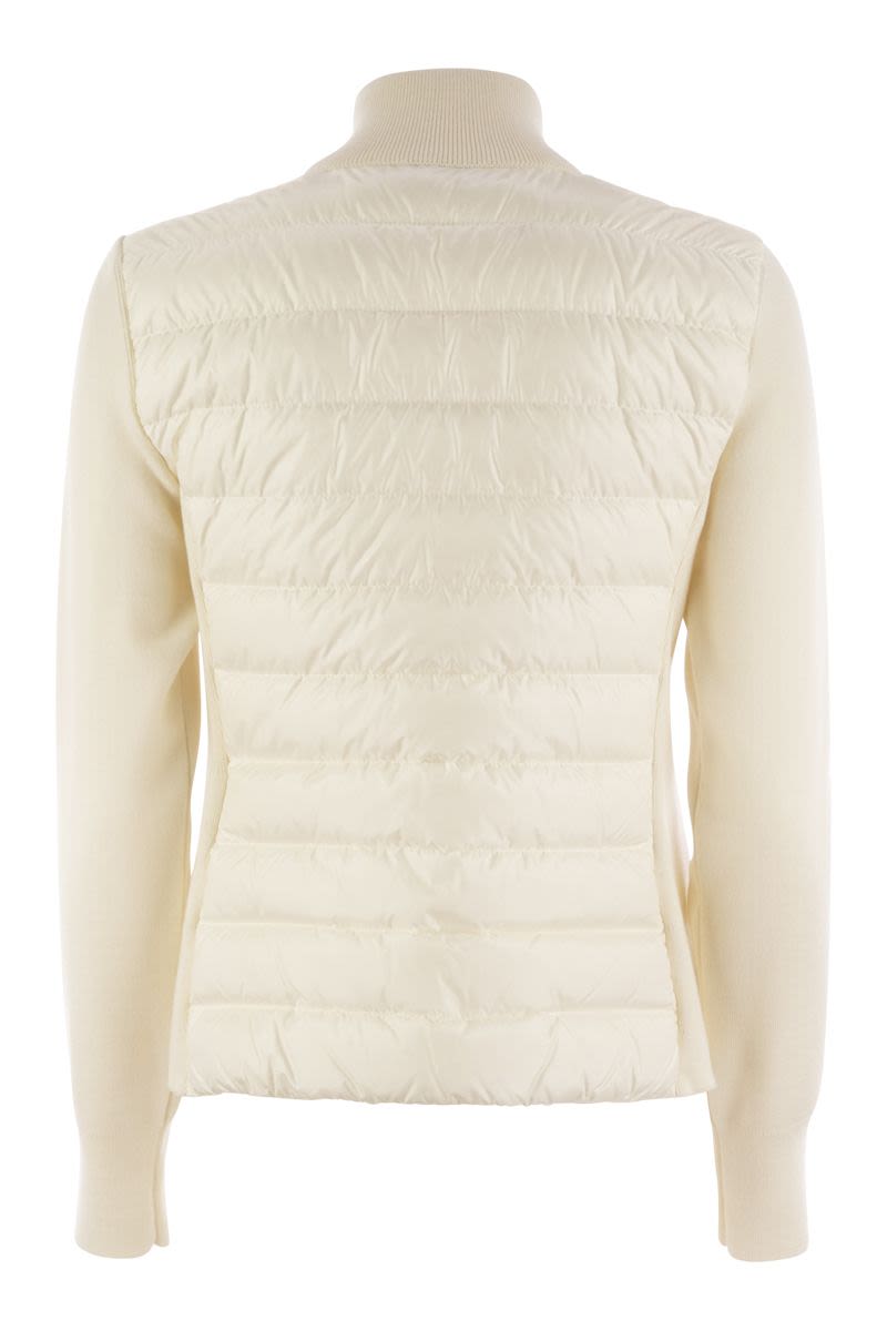 MONCLER Elegant Padded Wool Zip Cardigan