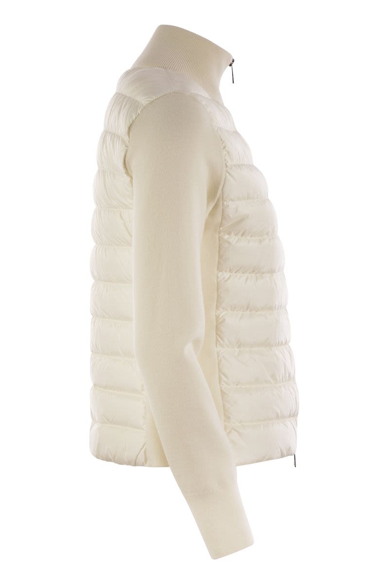 MONCLER Elegant Padded Wool Zip Cardigan