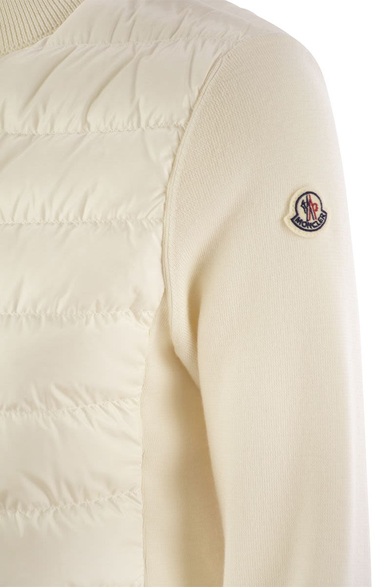 MONCLER Elegant Padded Wool Zip Cardigan