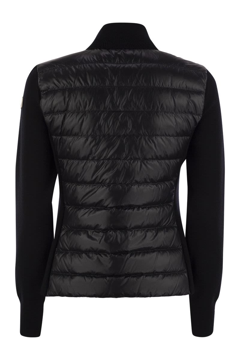 MONCLER Elegant Padded Wool Zip Cardigan