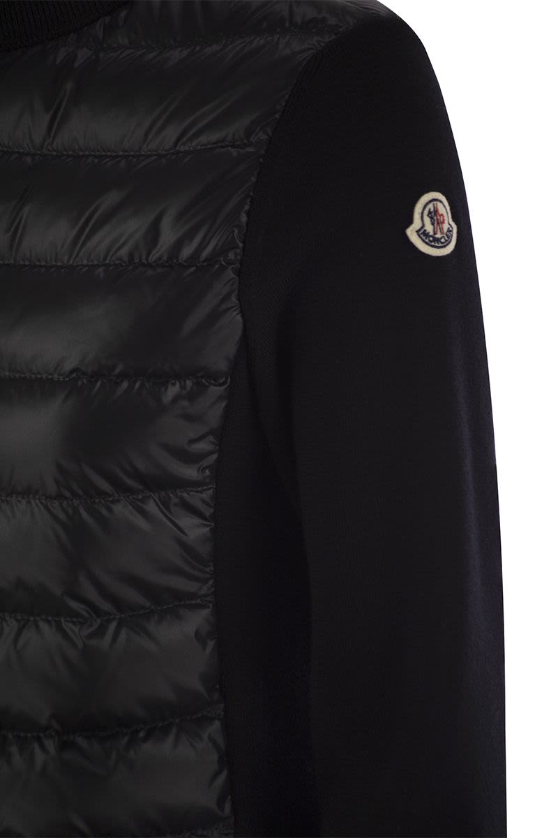 MONCLER Elegant Padded Wool Zip Cardigan