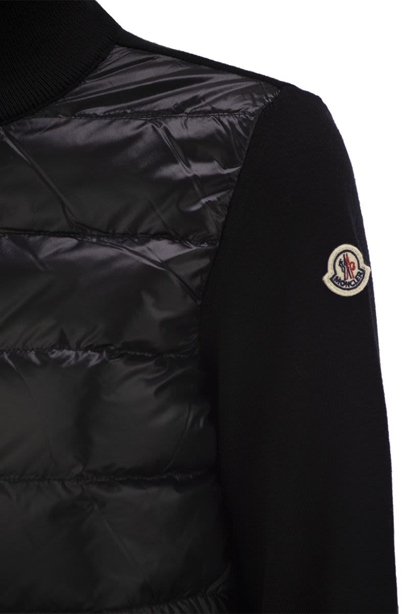 MONCLER Padded Wool Cardigan - Regular Fit