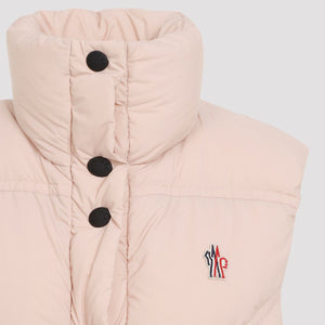 MONCLER GRENOBLE Luxury Quilted Down Vest in Nude