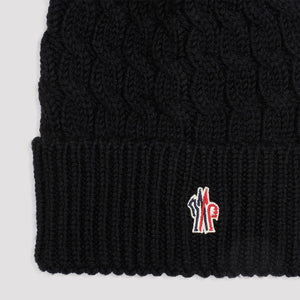 MONCLER GRENOBLE Braided Wool Hat with Pompon for Women - FW24