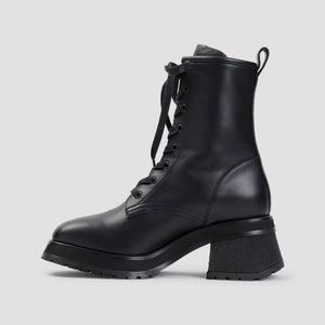 MONCLER Chic Leather Lace-Up Ankle Boots