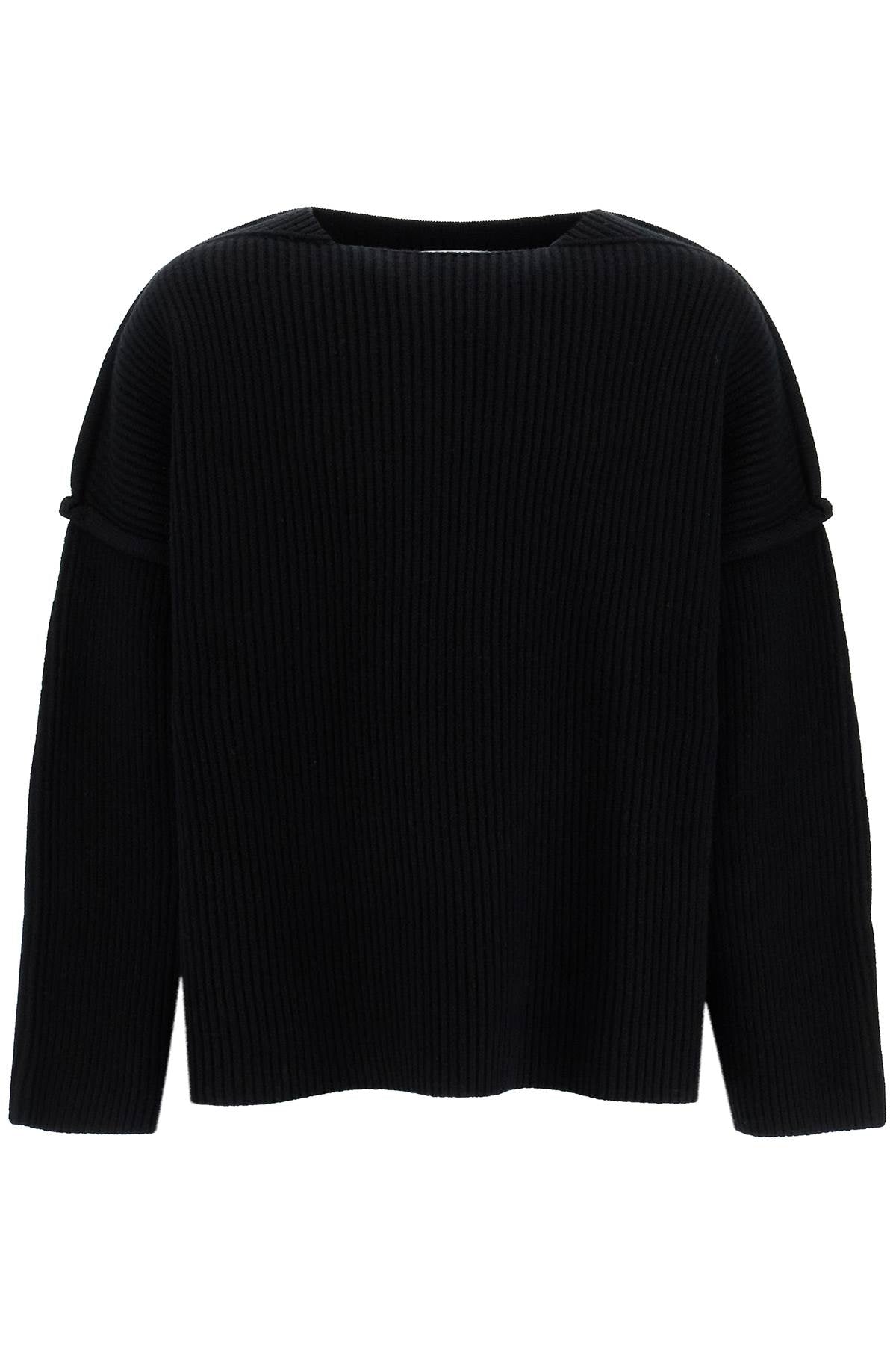 JIL SANDER Men's Oversized Ribbed Wool Pullover - Size L