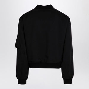 JIL SANDER Men's Black Wool Gabardine Bomber Jacket - FW24 Collection