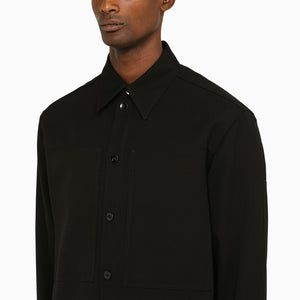 JIL SANDER Black Wool Long Sleeve Shirt for Men - FW23