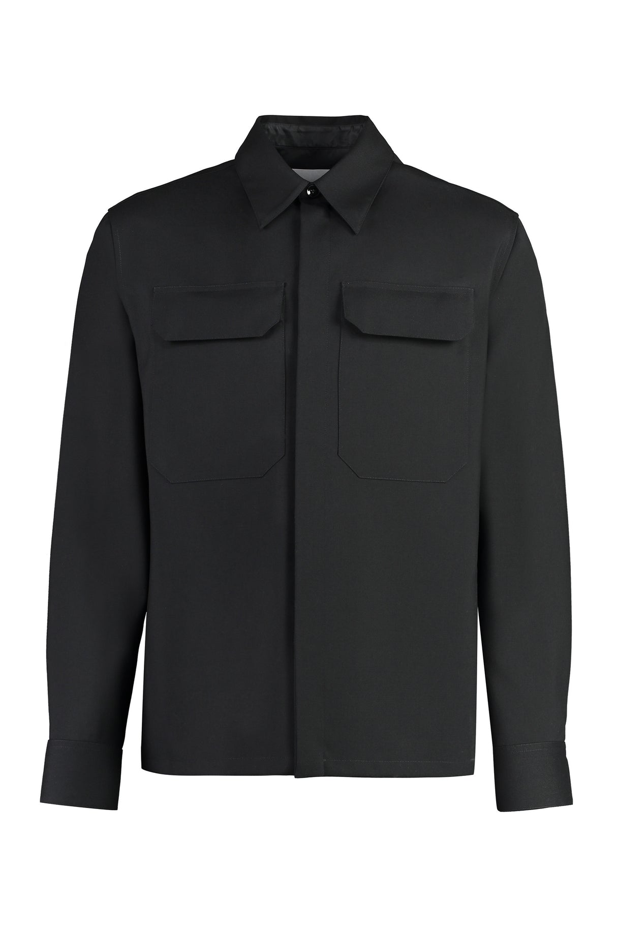 Men's Wool Shirt with Front Pockets - SS24 Collection