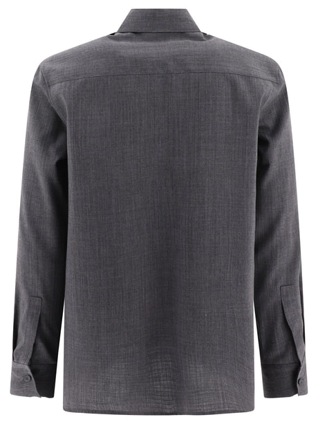 JIL SANDER Mens Wool Shirt in Gray - FW24 Collection