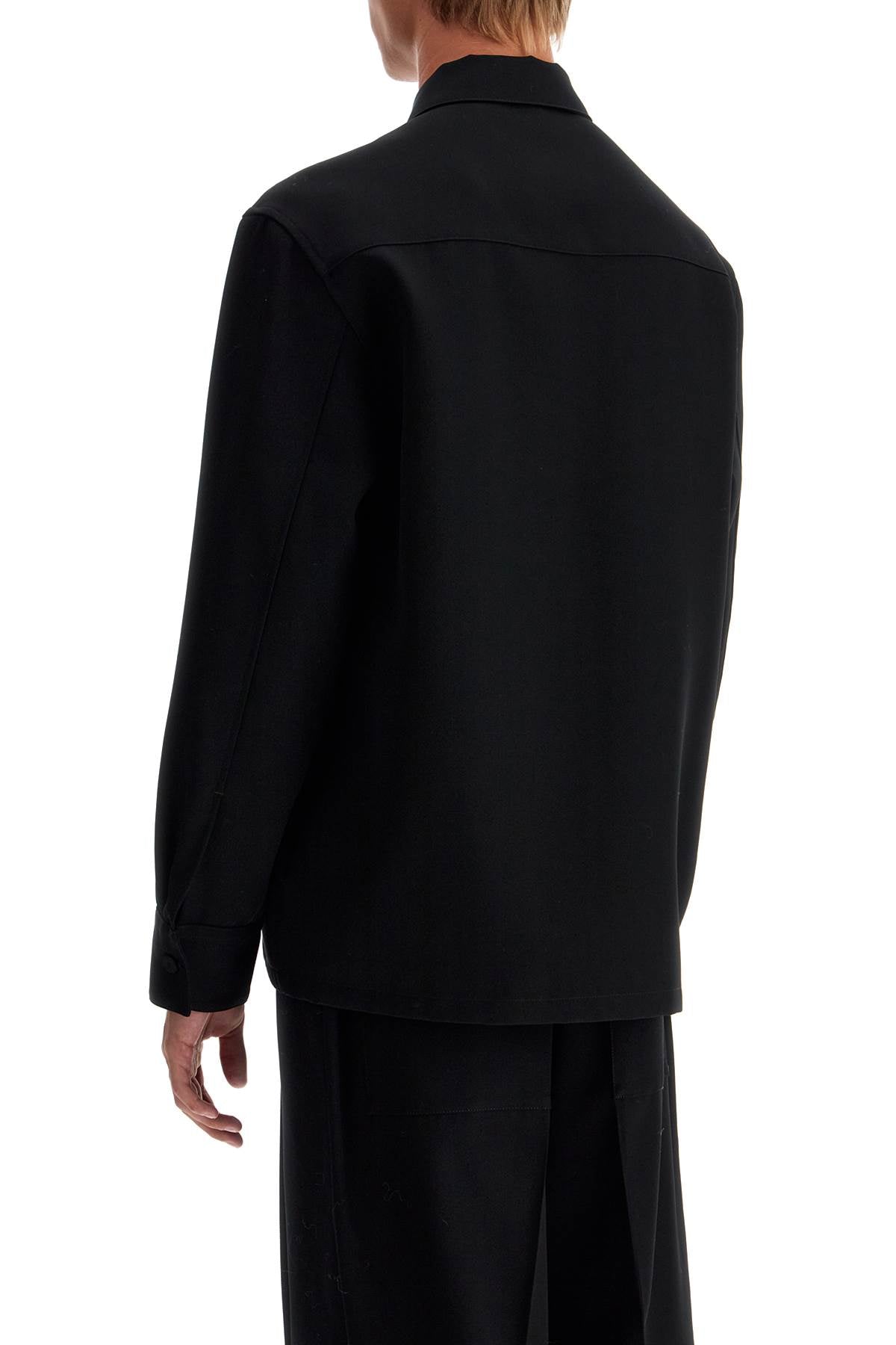 JIL SANDER Minimalist Zippered Wool Overshirt