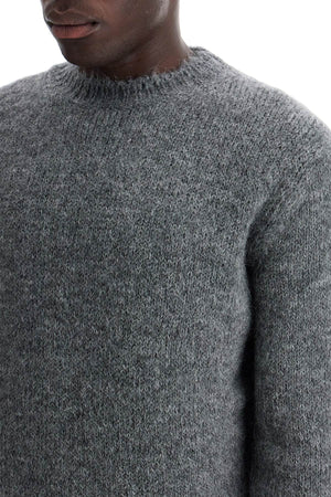 Alpaca Crew-Neck Sweater in Melange Grey for Men