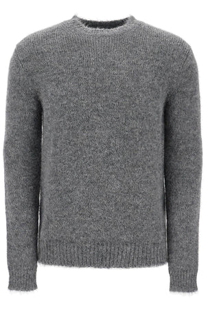 Alpaca Crew-Neck Sweater in Melange Grey for Men