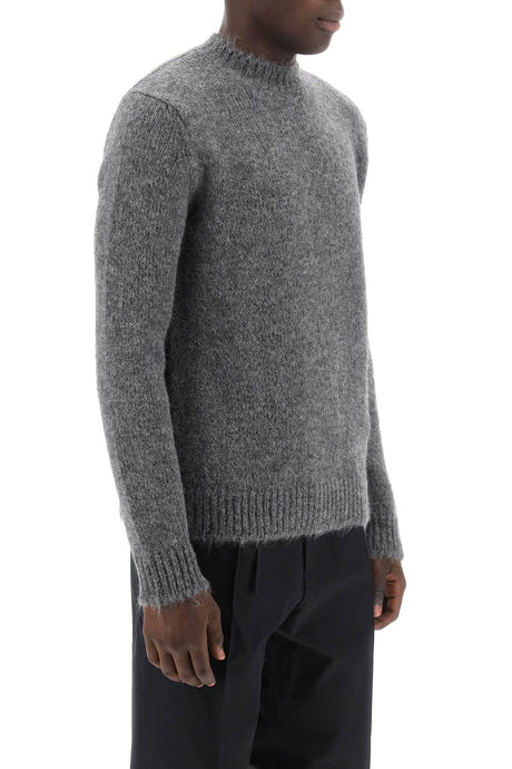 JIL SANDER Alpaca Crew-Neck Sweater in Melange Grey for Men