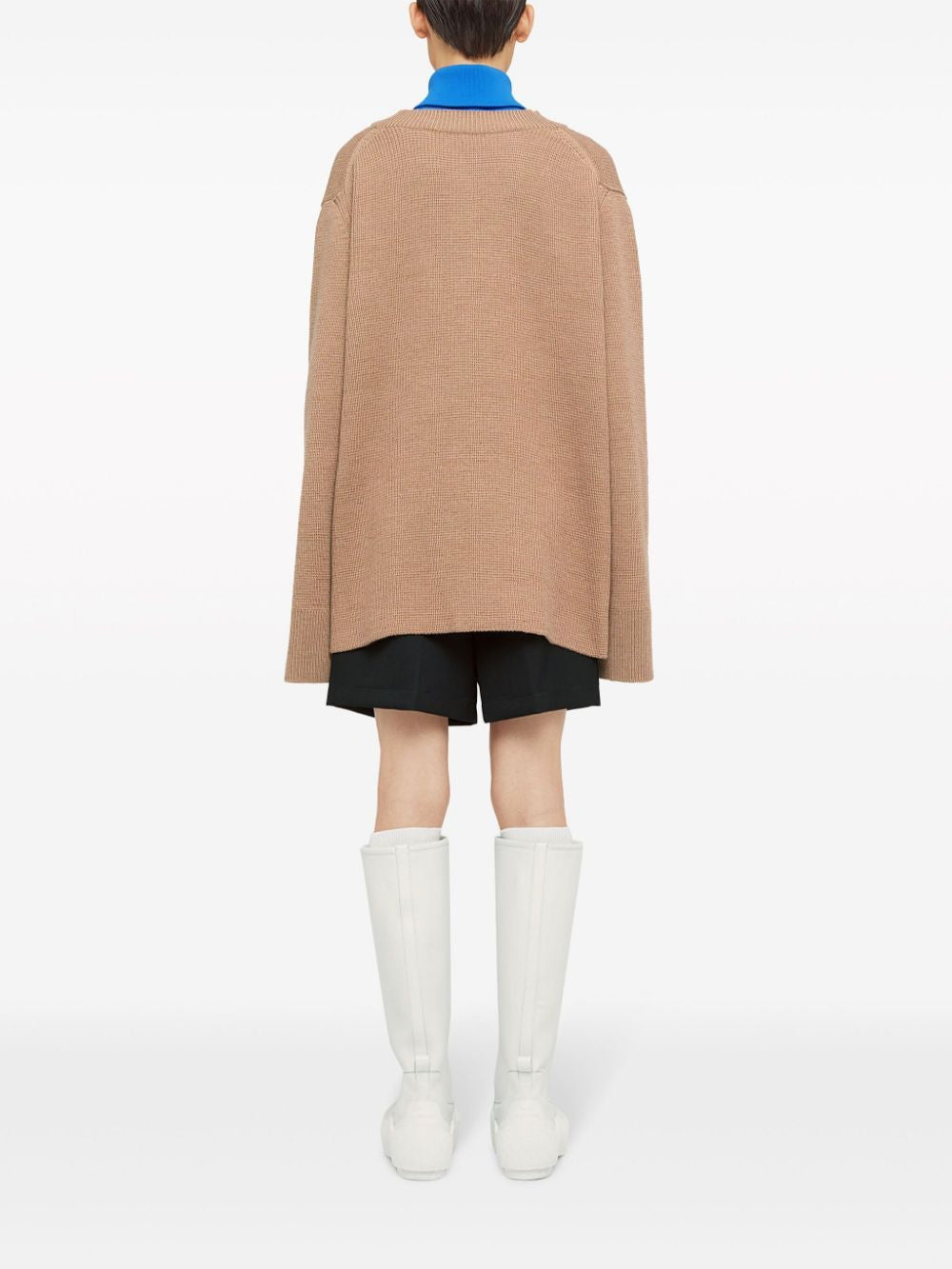 JIL SANDER Oversized Knit Sweater with High Zip Collar - Spring Style