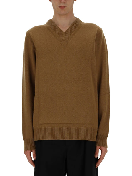 JIL SANDER Men's V-Neck Sweater - Size 48