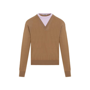 JIL SANDER Beige Wool Men's Pullover for FW24 Collection