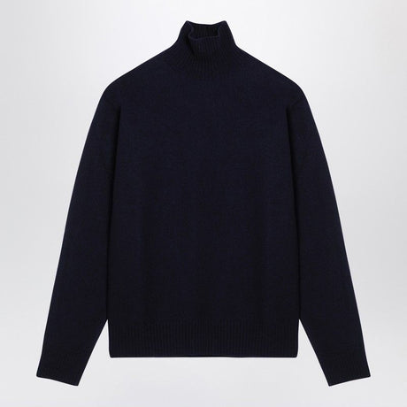 JIL SANDER Men's High Collar Wool Sweater - Straight Cut