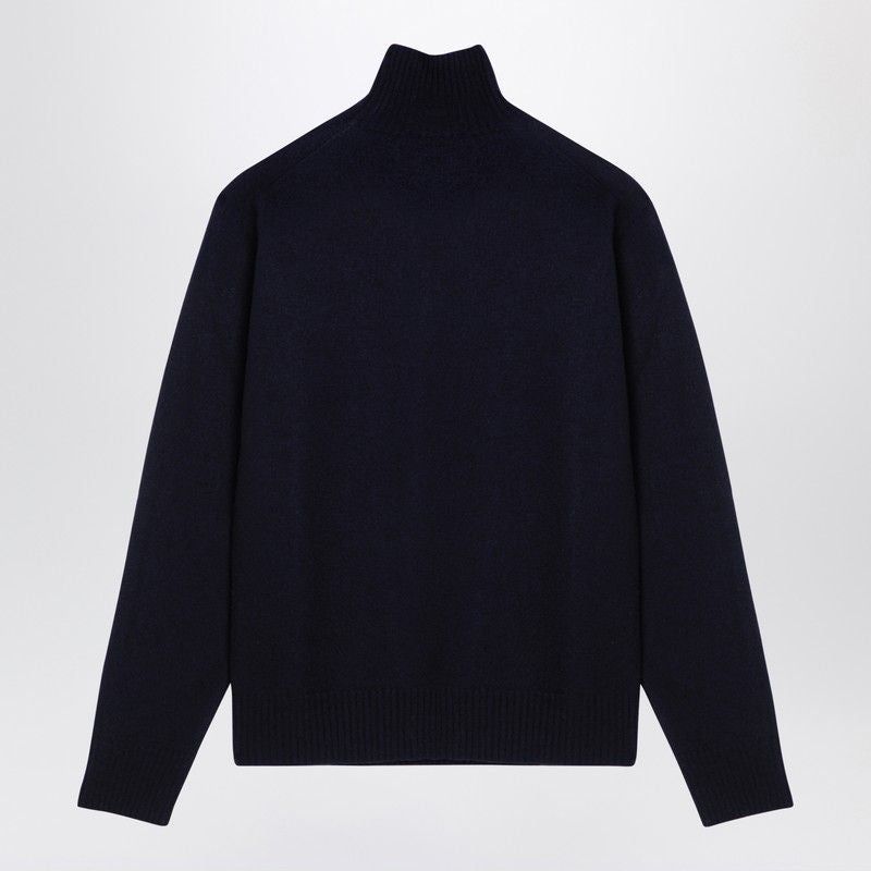 JIL SANDER Men's High Collar Wool Sweater - Straight Cut