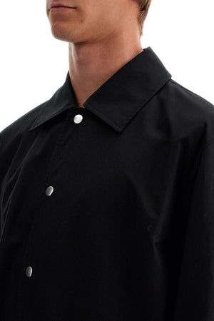 JIL SANDER Contemporary Cotton Overshirt with Logo Detail