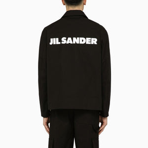 Black Shirt-Jacket with Logo for SS24