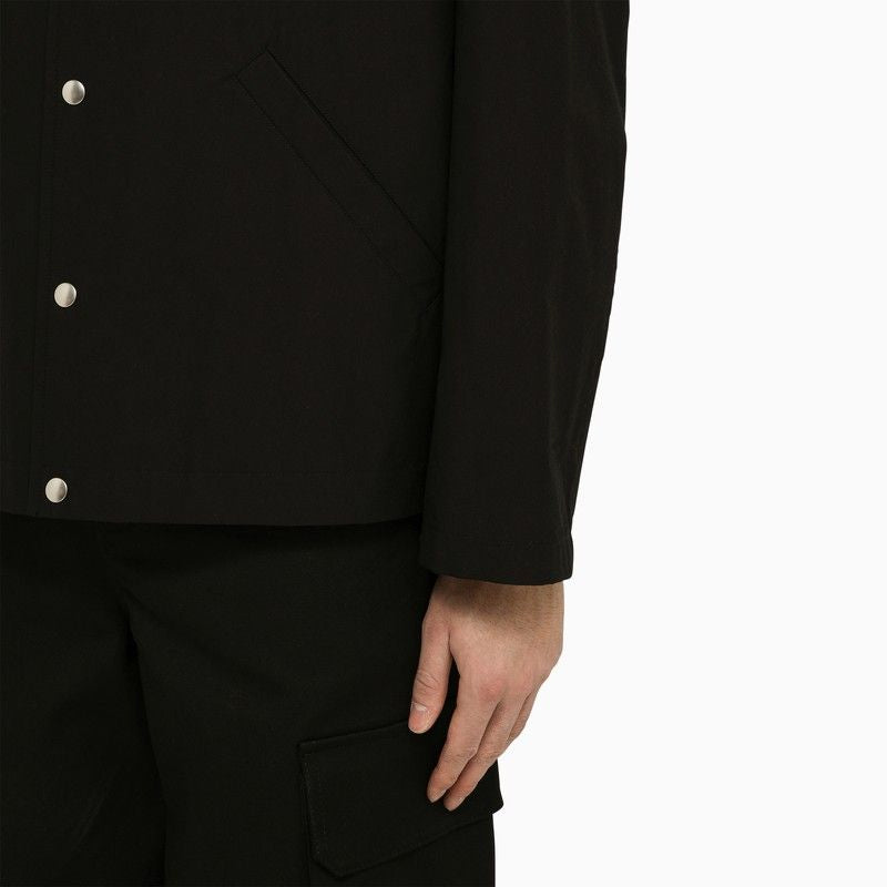 Black Shirt-Jacket with Logo for SS24