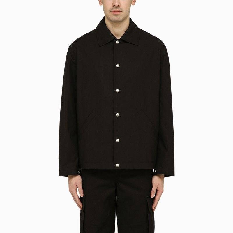 JIL SANDER Men's Tan Shirt-Jacket with Logo Print