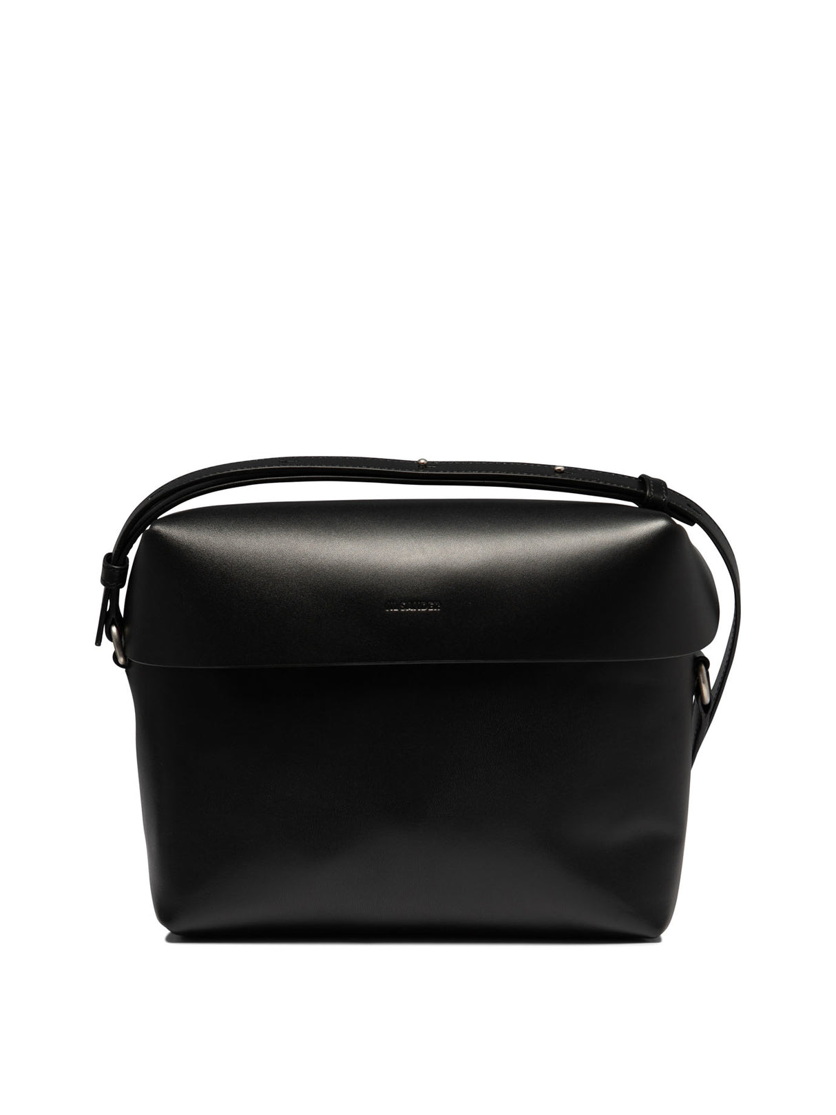 JIL SANDER Black Calf Leather Crossbody Bag for Men - FW24