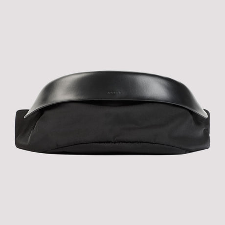 JIL SANDER Men's Black Leather Belt Bag for SS24