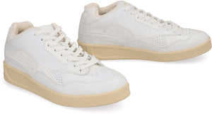 JIL SANDER Men's White Sneakers with Mesh Inserts and Round Toe - Carryover 2024