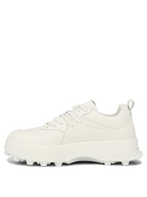 JIL SANDER White Leather Orb Sneakers for Men