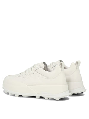 JIL SANDER White Leather Orb Sneakers for Men