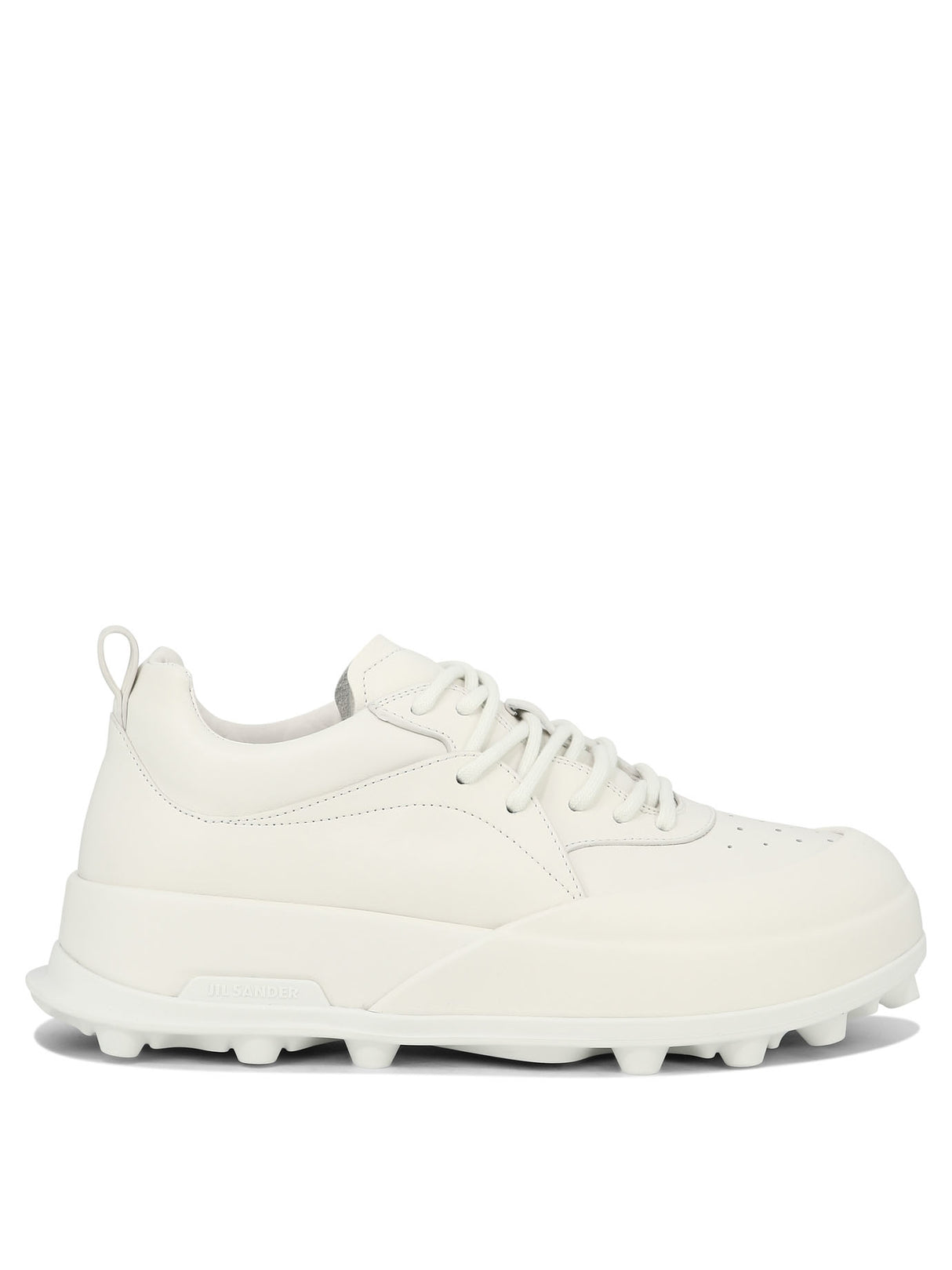 JIL SANDER White Leather Orb Sneakers for Men