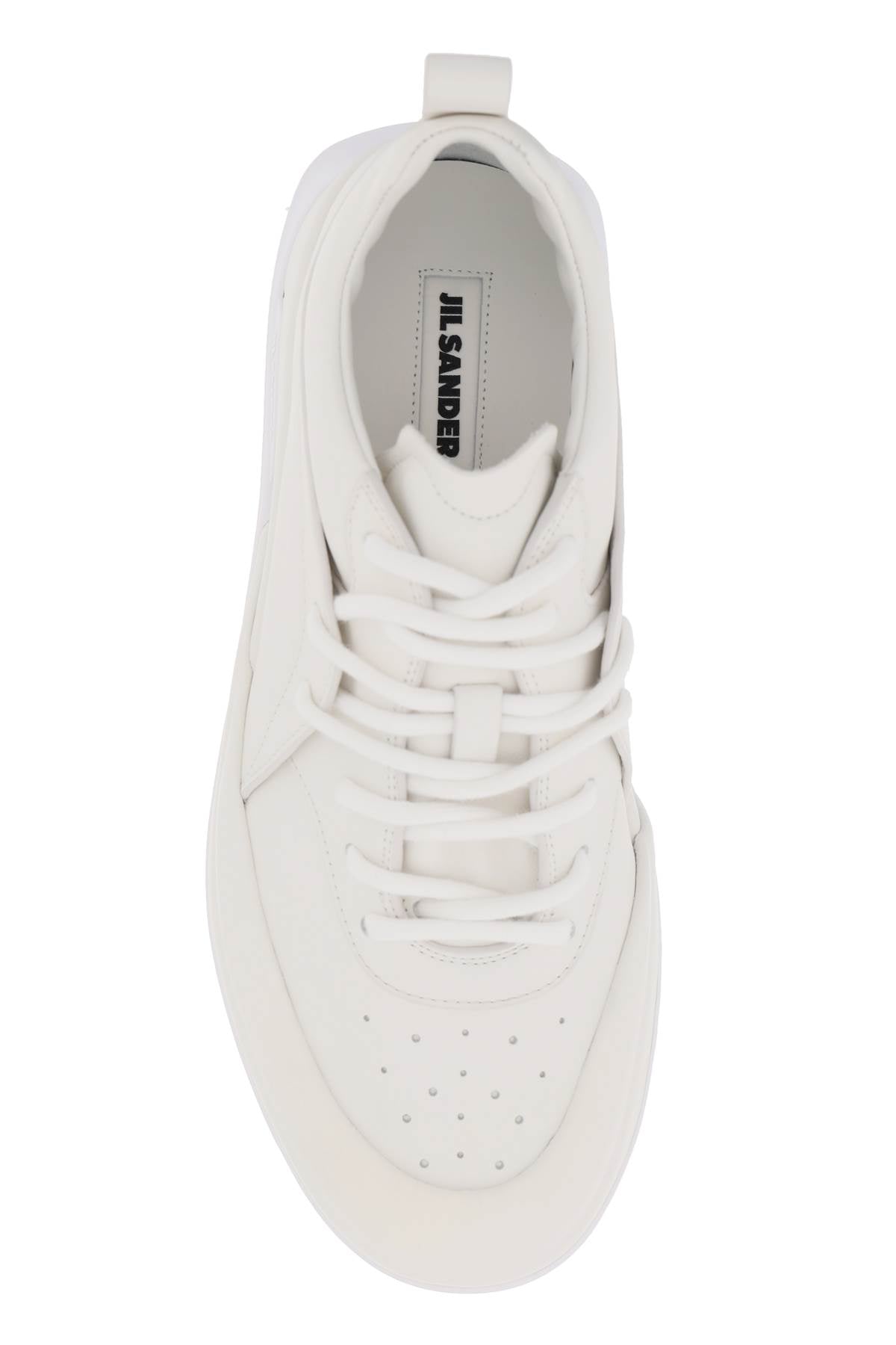 JIL SANDER Men's White Leather Sneakers for SS24 Collection