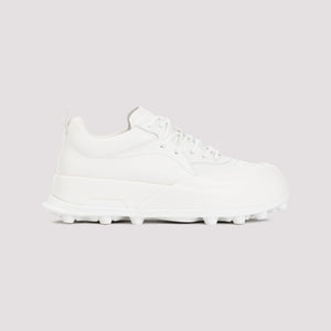 JIL SANDER White Leather Orb Sneakers for Men