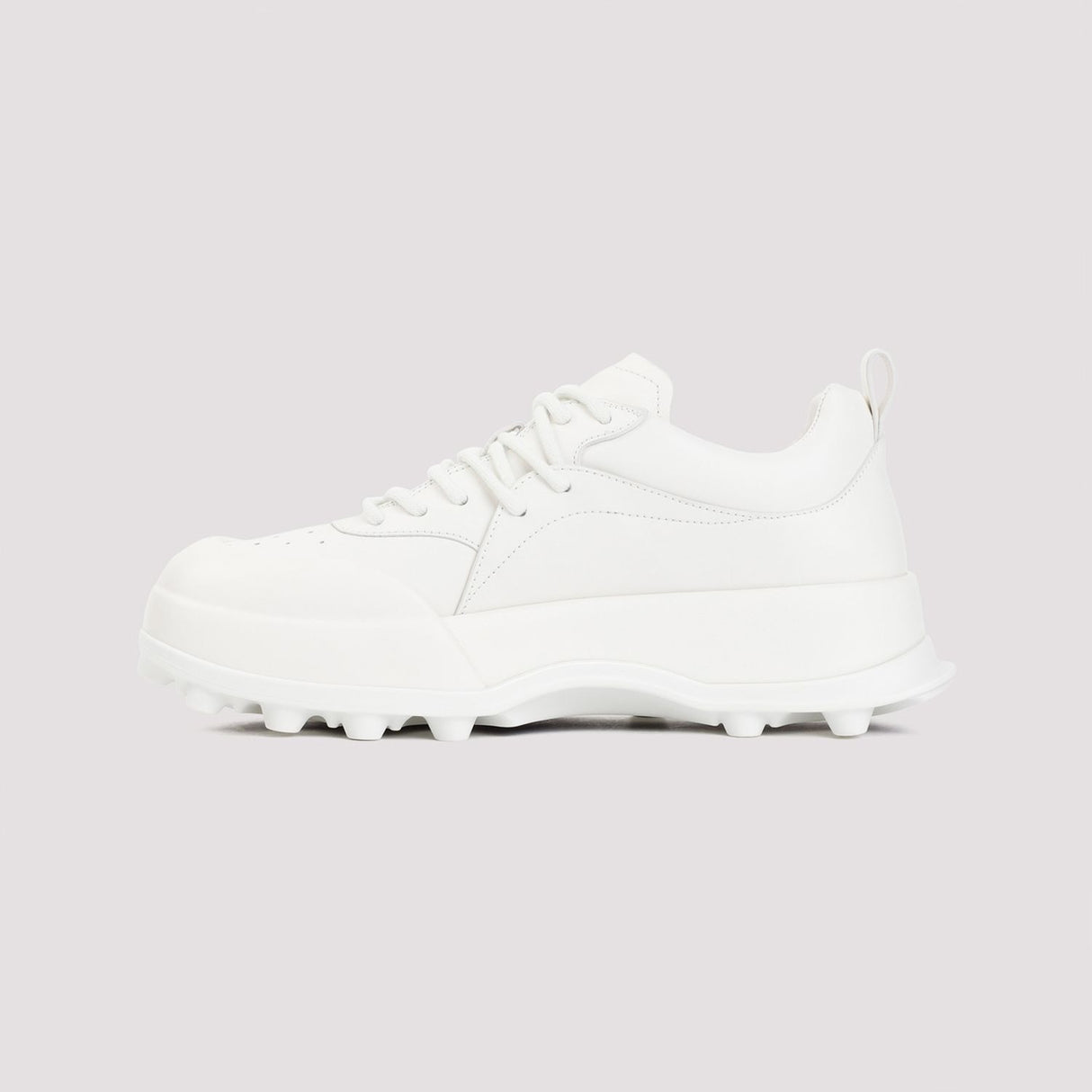 JIL SANDER White Leather Orb Sneakers for Men